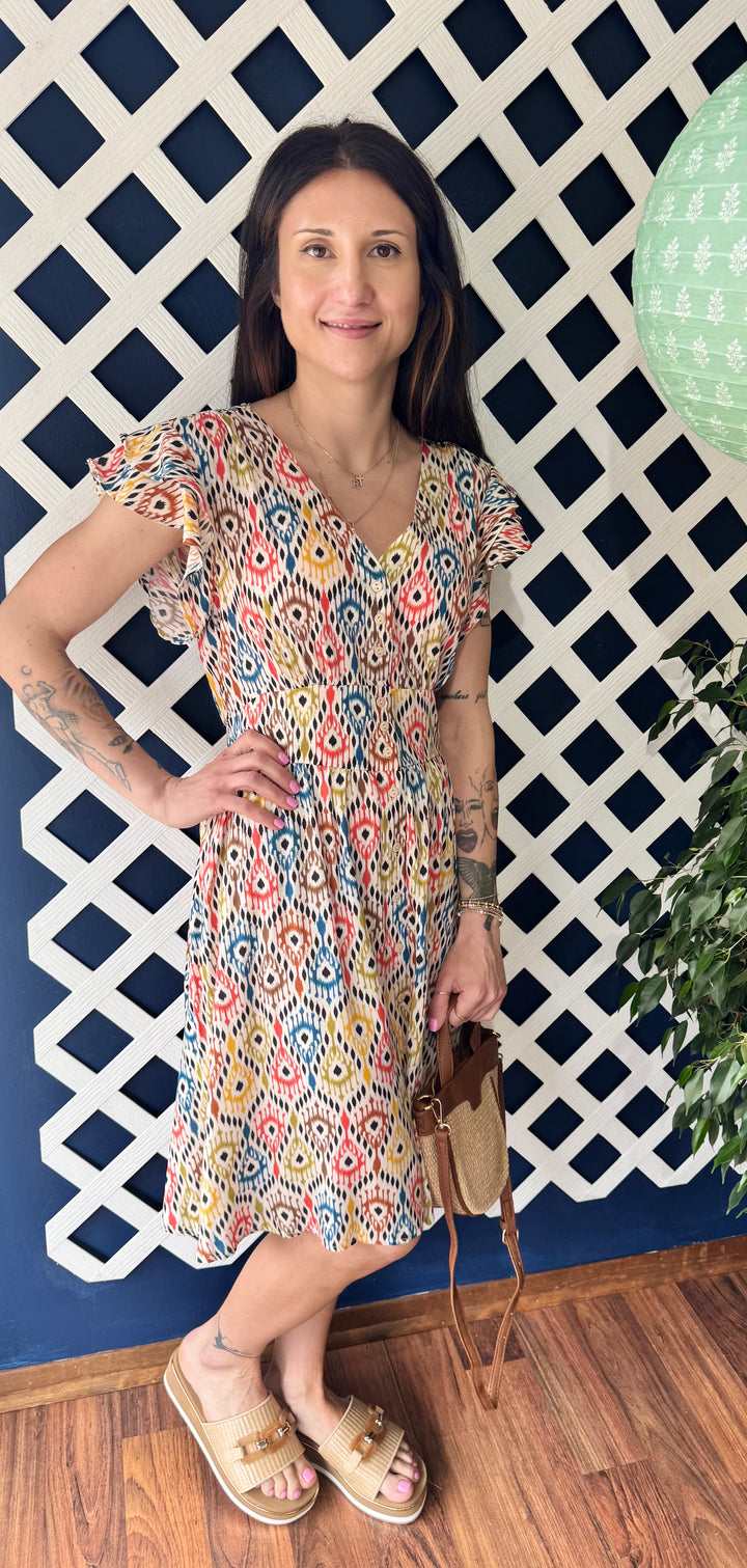 DIANE IKAT PRINT DRESS