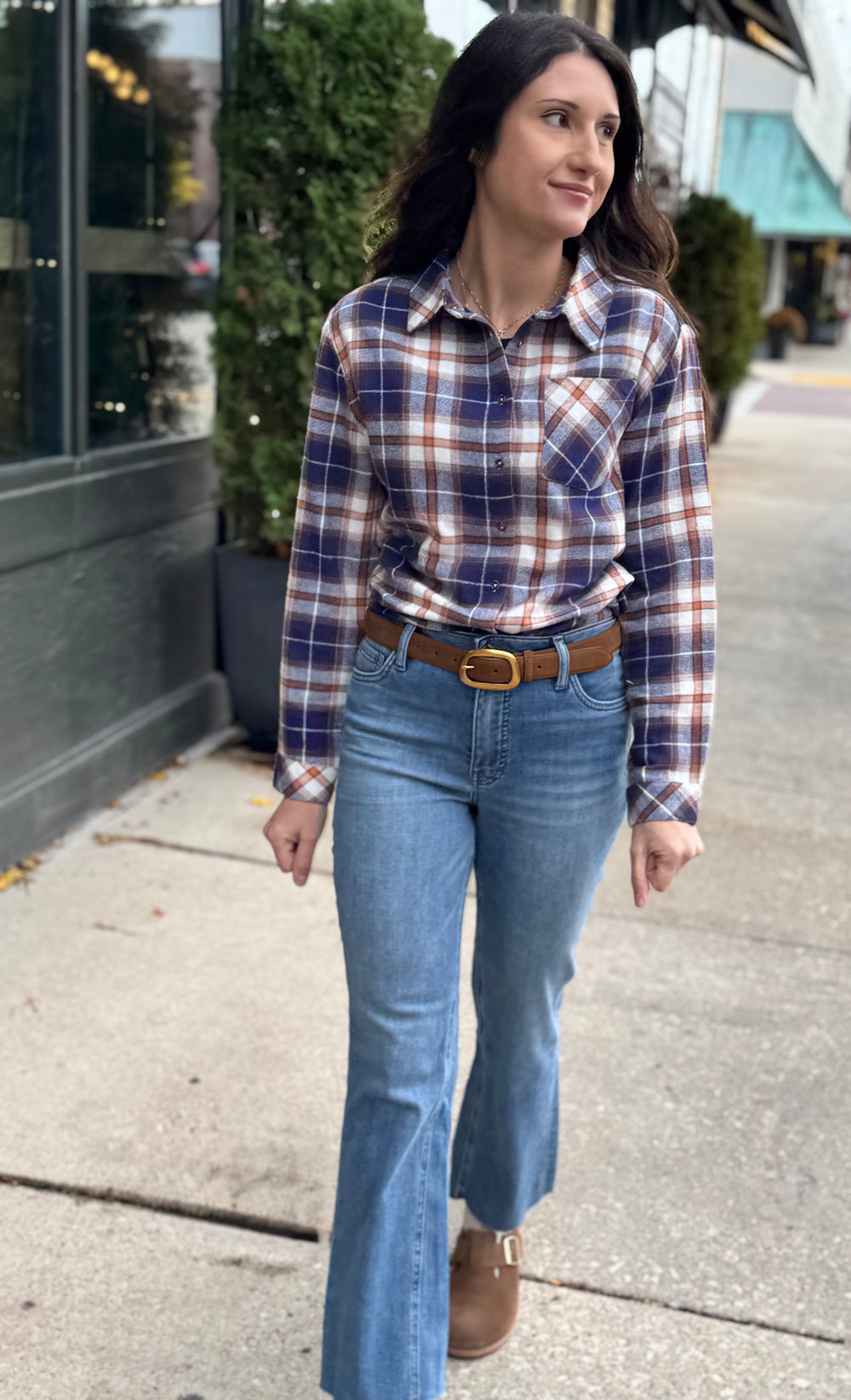 NAVY & NUTMEG FLANNEL SHIRT
