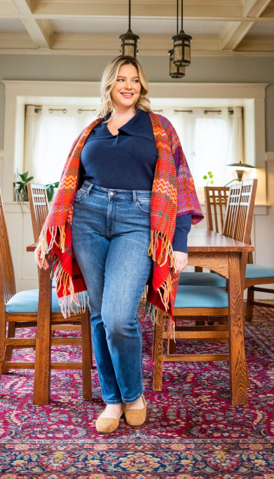 PLUS KALEY MID RISE THERMAL BOOTCUT JEANS