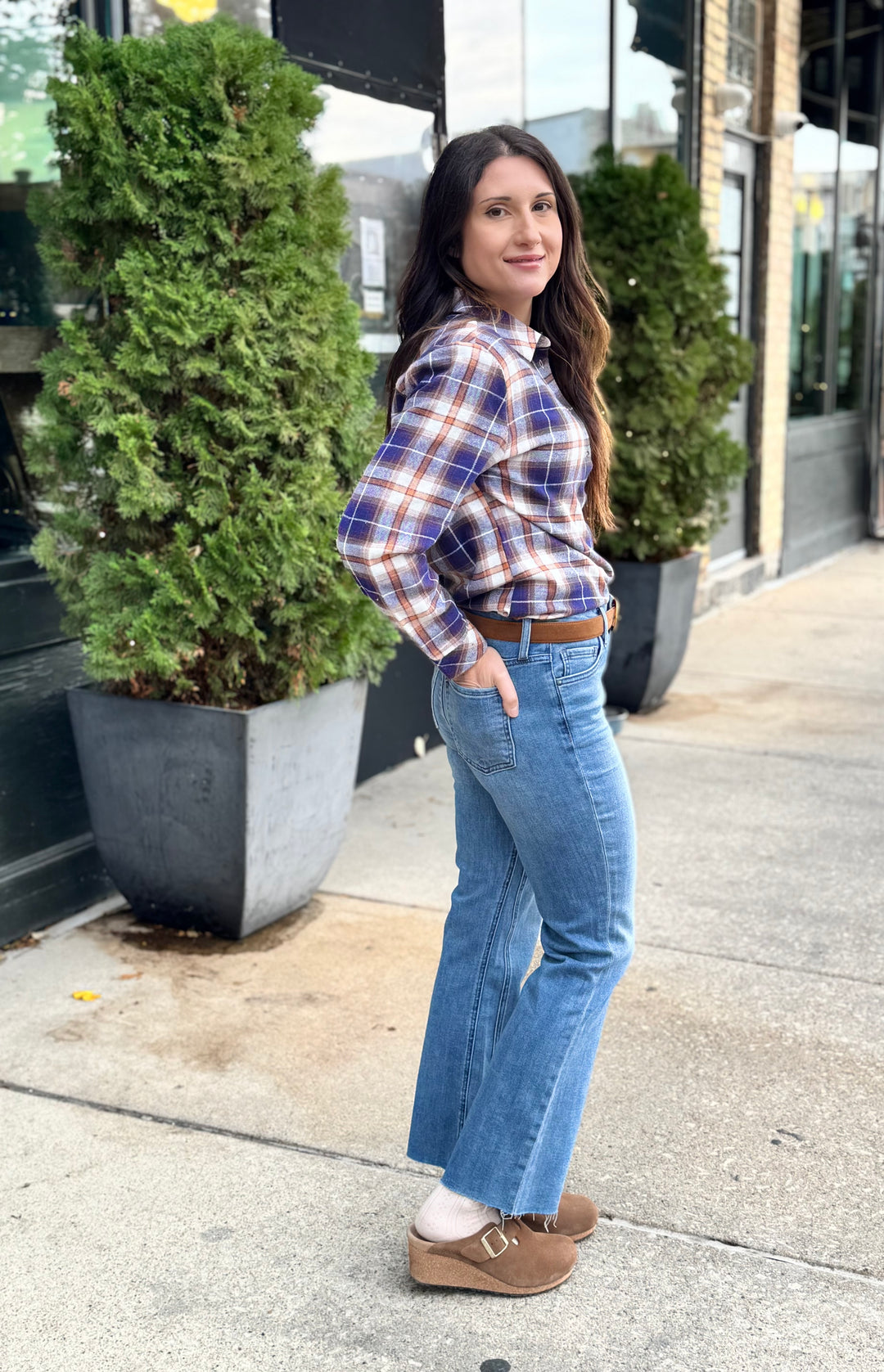 NAVY & NUTMEG FLANNEL SHIRT