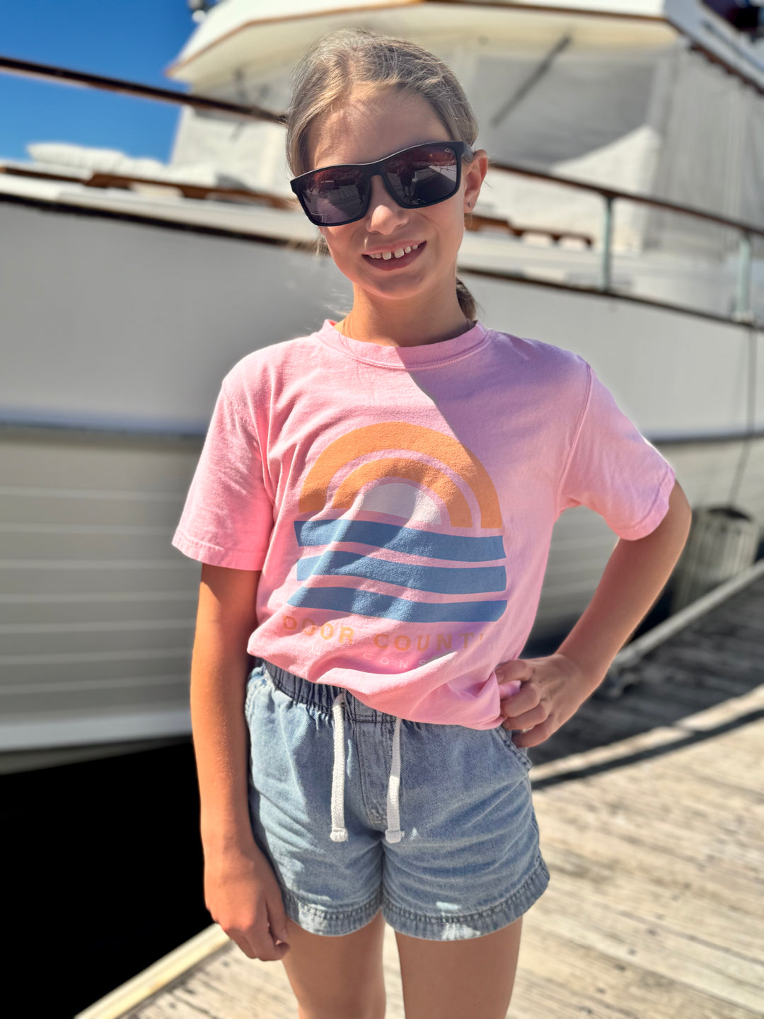 YOUTH DOOR COUNTY SUNSET OVER THE BAY T-SHIRT