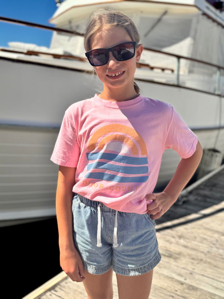 YOUTH DOOR COUNTY SUNSET OVER THE BAY T-SHIRT