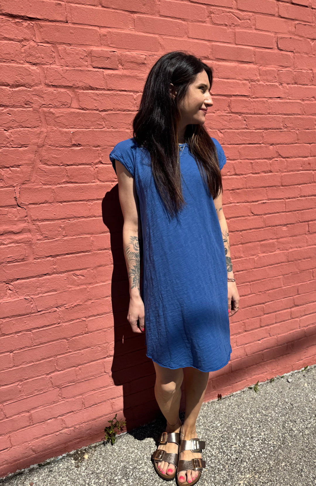 TANZANITE GLEAM DOLMAN SLEEVE DRESS