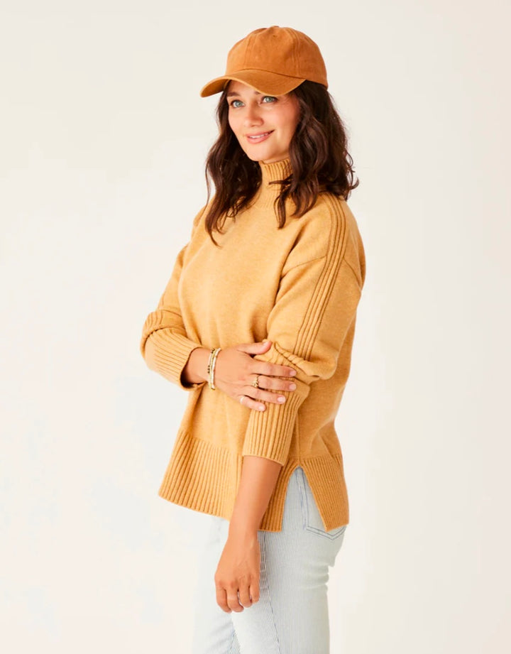 CAMEL HEATHER WOODWARD SWEATER