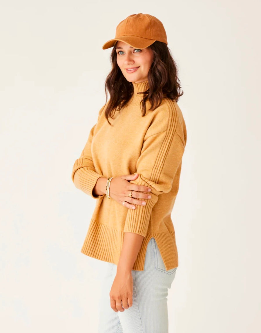 CAMEL HEATHER WOODWARD SWEATER
