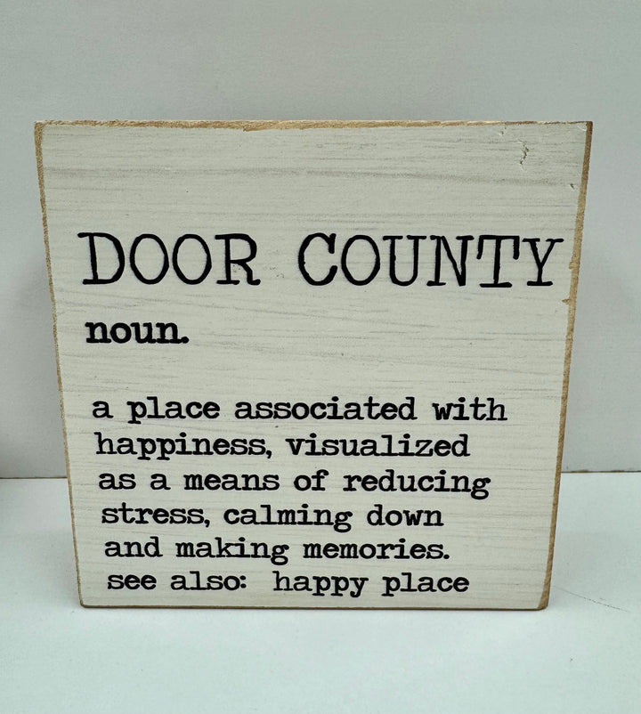 DOOR COUNTY DEFINITION BLOCK SIGN