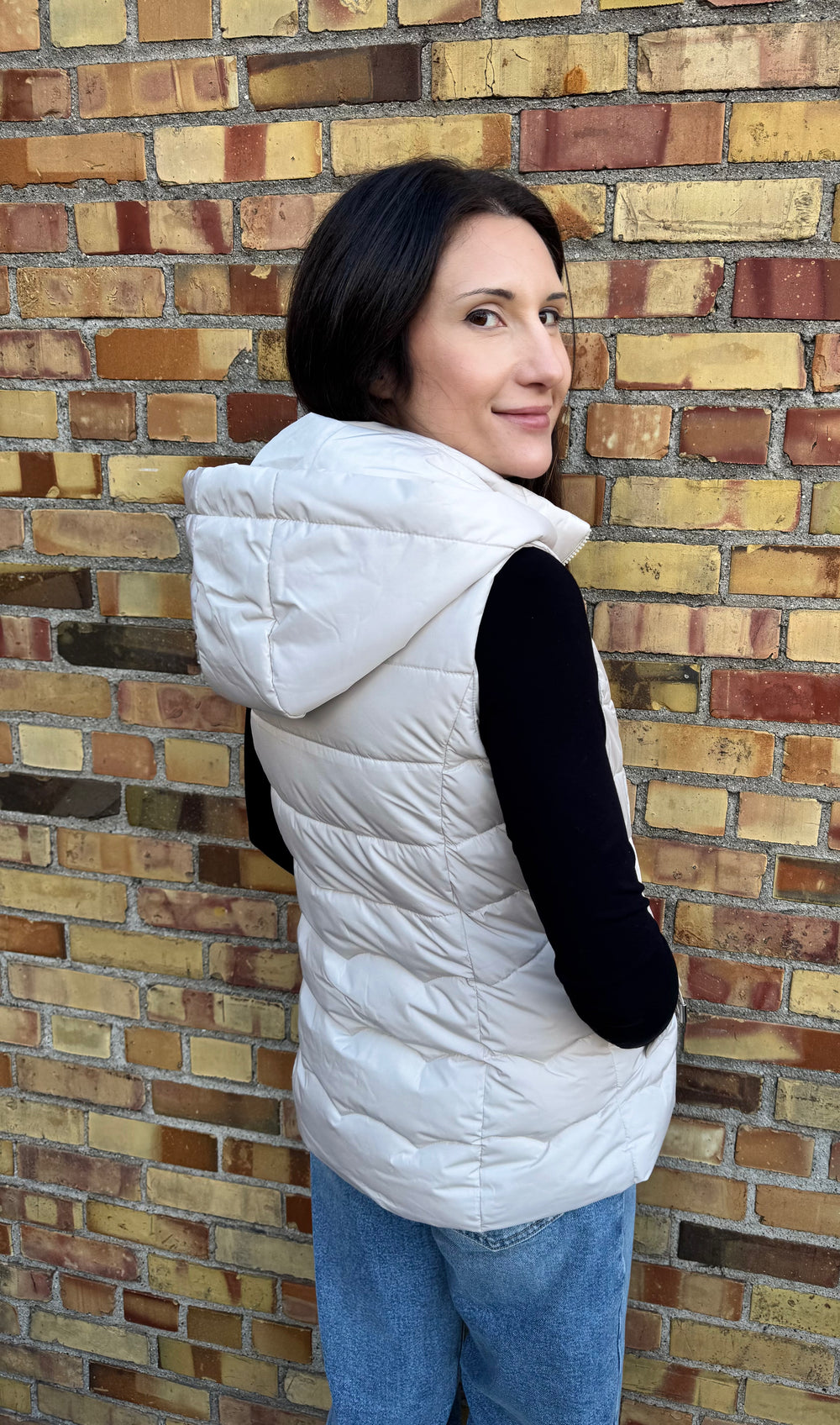 MAXINE PUTTY HOODIE PUFFER VEST
