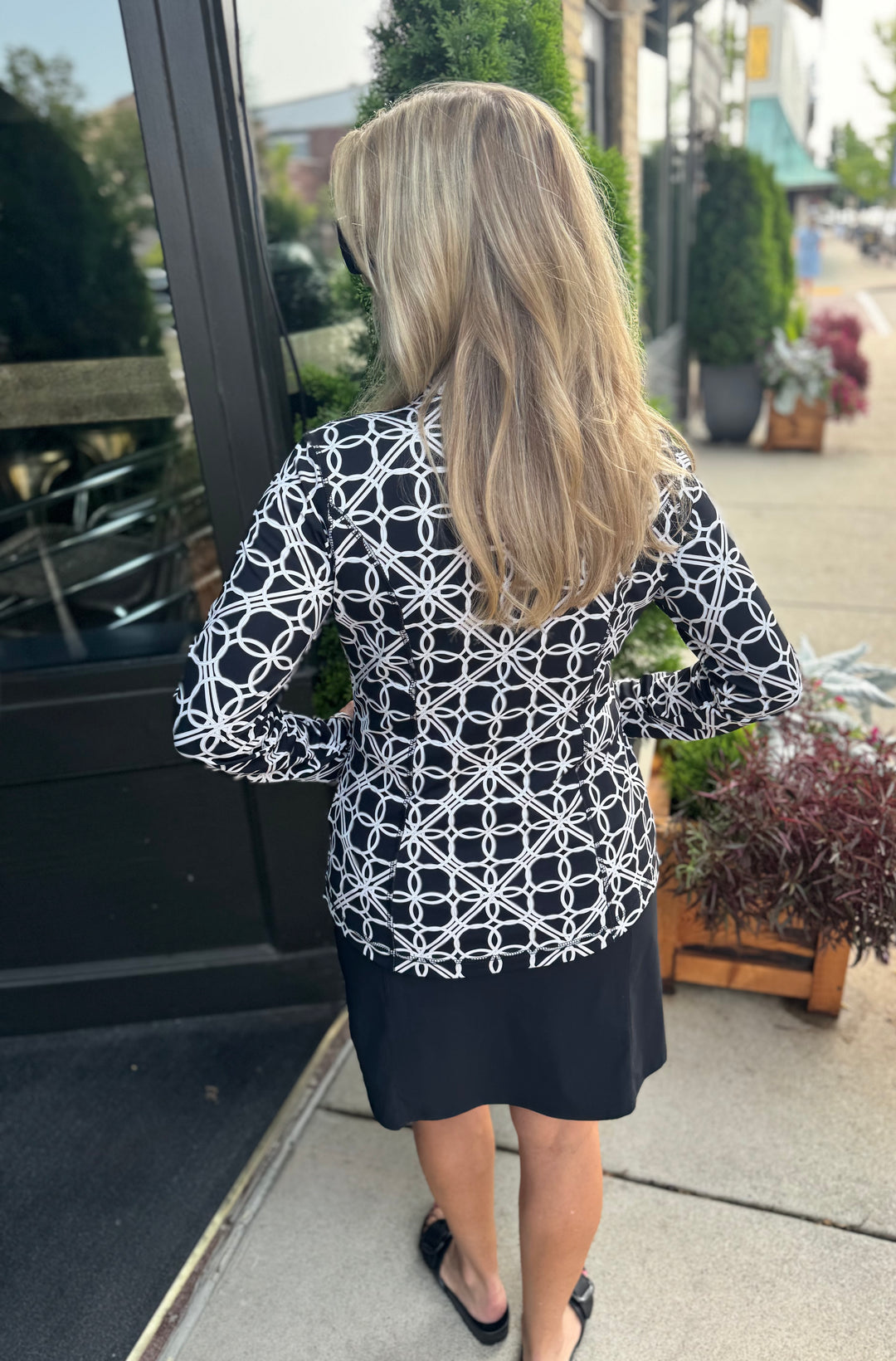 JACQUI BLACK GEO CIRCLE PRO FULL ZIP JACKET