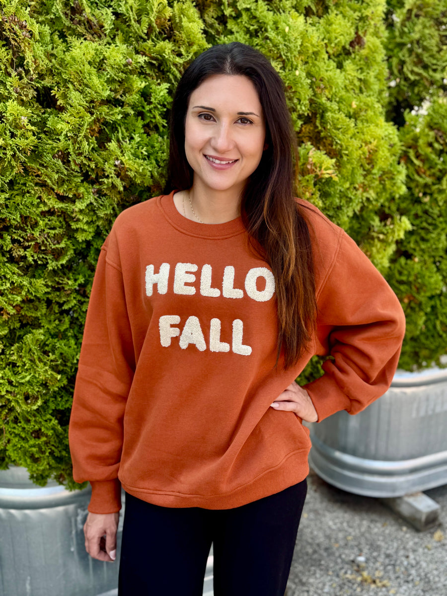 HELLO FALL CREW SWEATSHIRT
