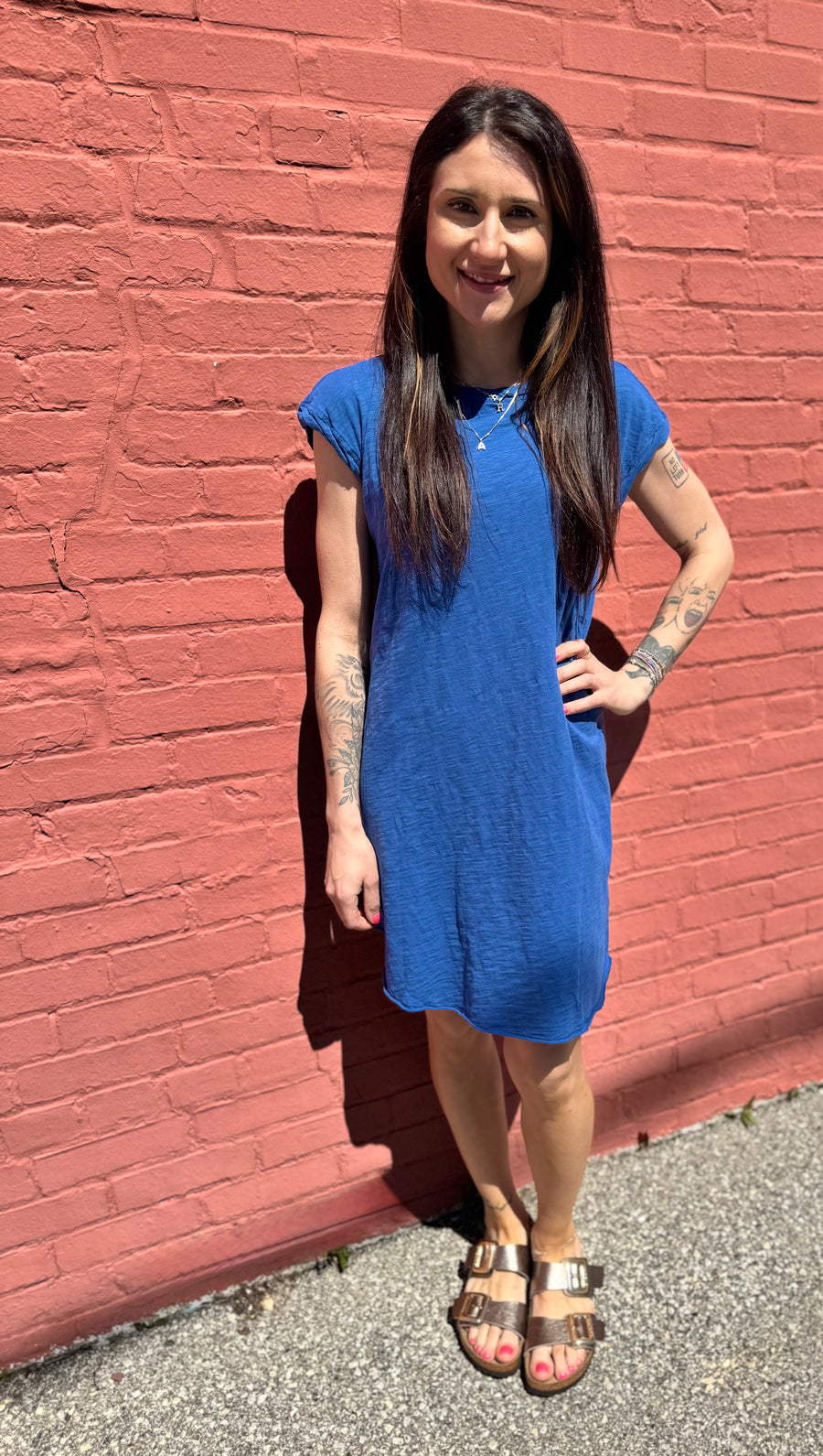 TANZANITE GLEAM DOLMAN SLEEVE DRESS
