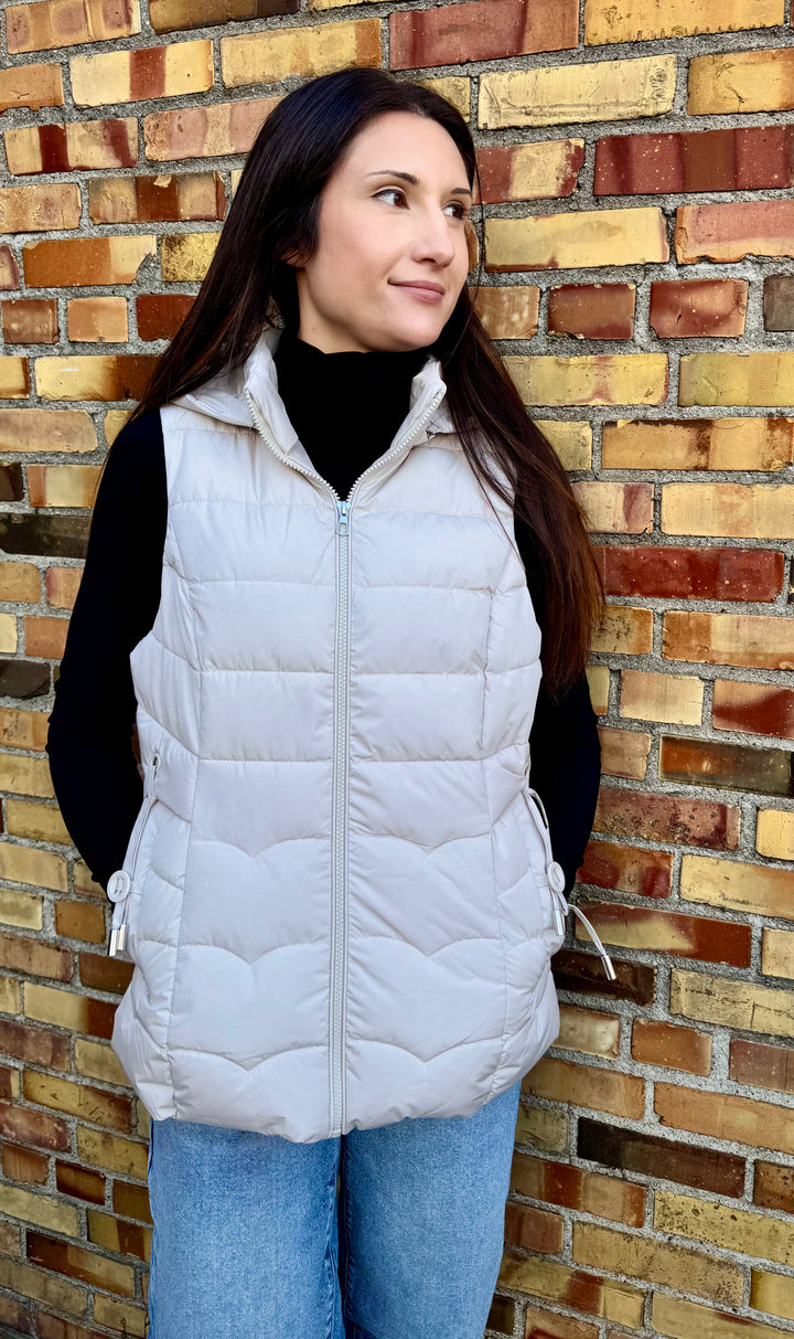 MAXINE PUTTY HOODIE PUFFER VEST