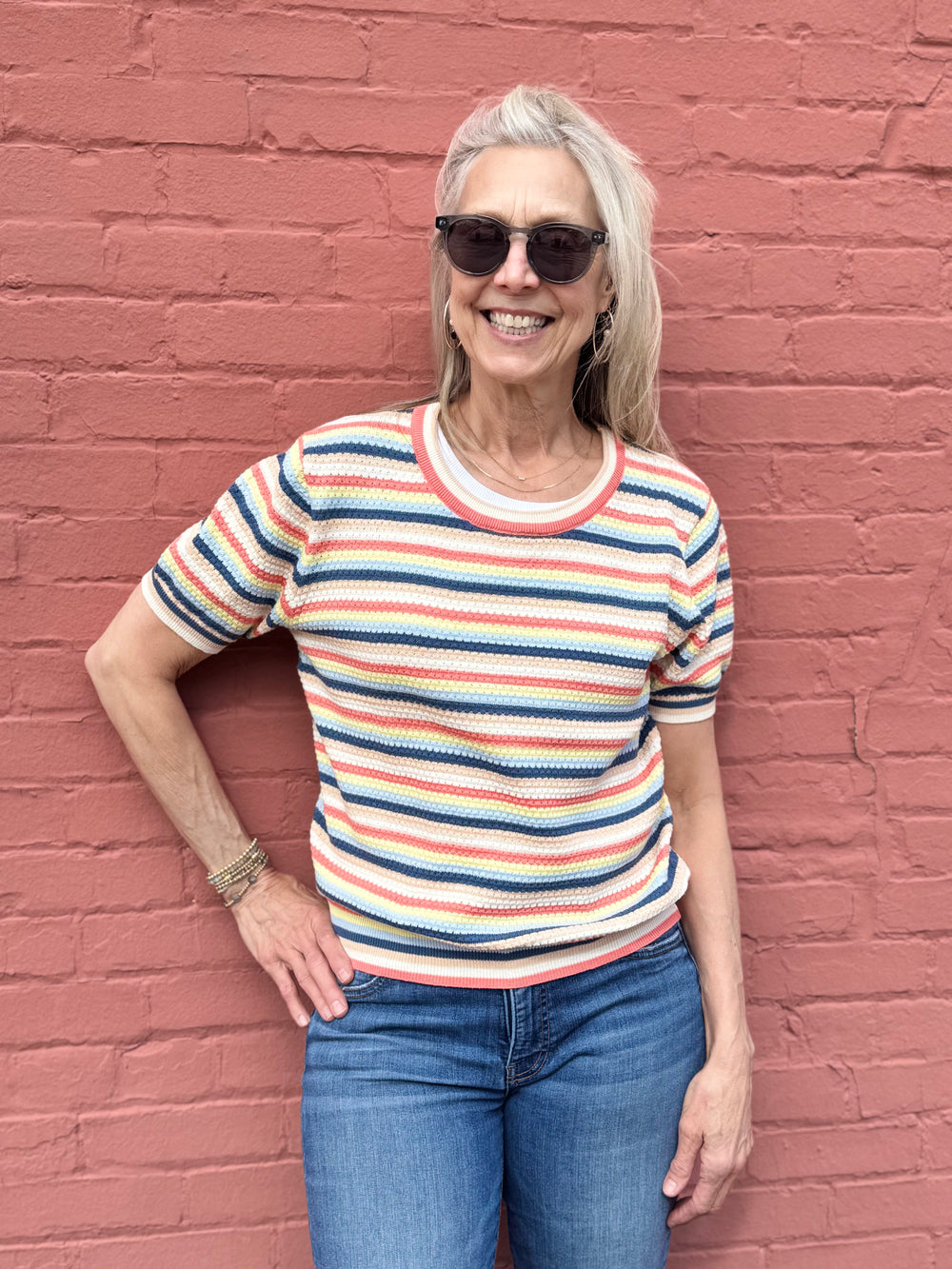 BILLIE MULTI STRIPE SWEATER TOP

