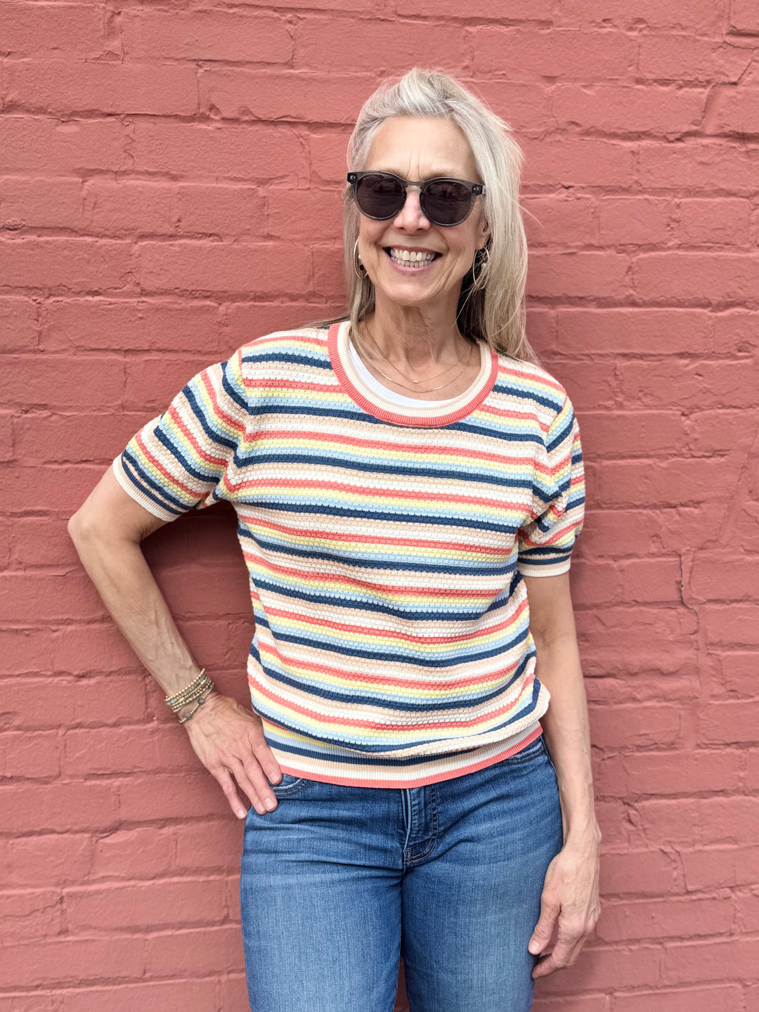 BILLIE MULTI STRIPE SWEATER TOP