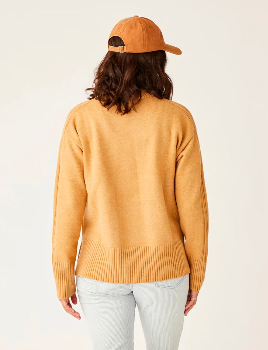 CAMEL HEATHER WOODWARD SWEATER