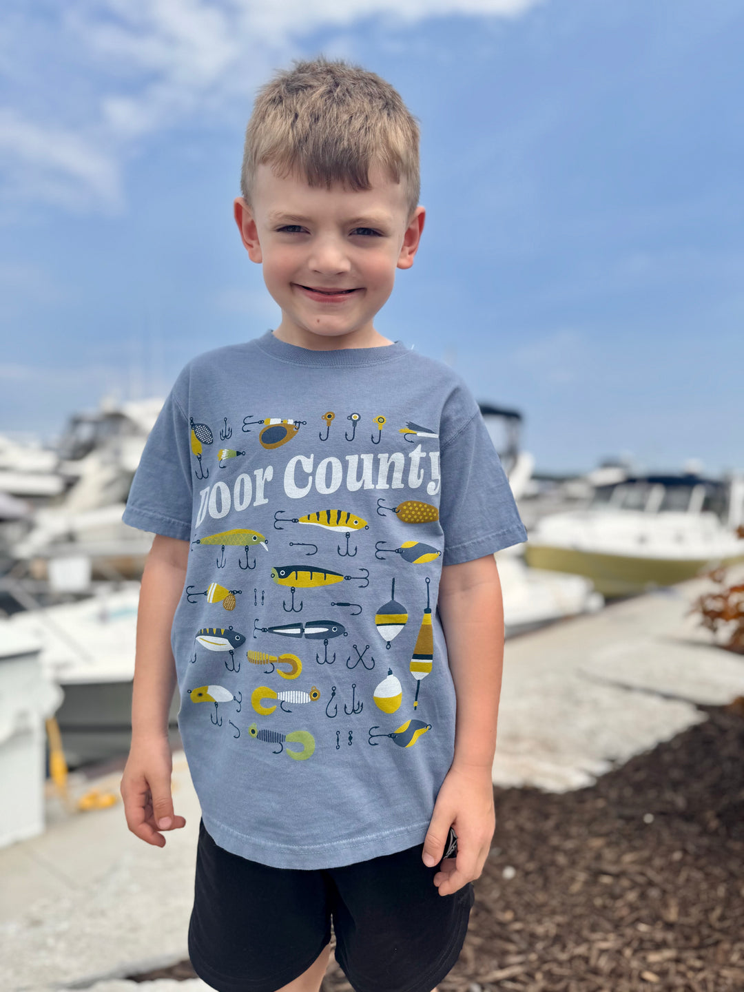 YOUTH DOOR COUNTY FISHING LURES T-SHIRT