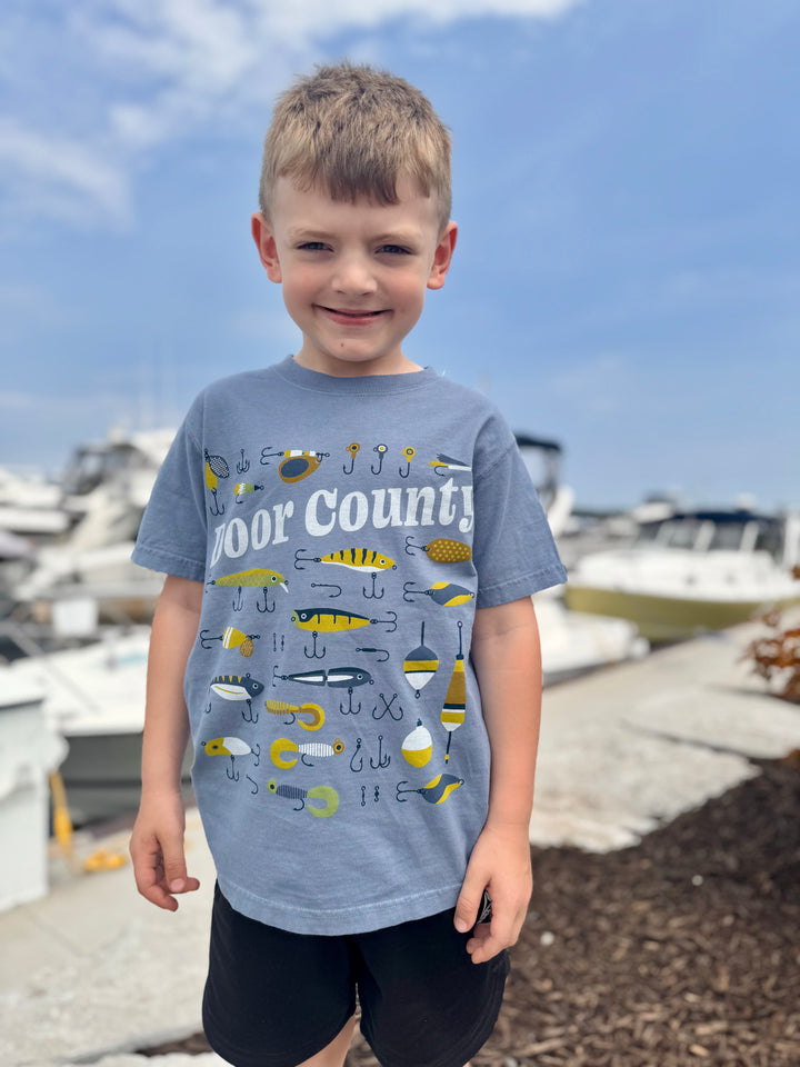 YOUTH DOOR COUNTY FISHING LURES T-SHIRT