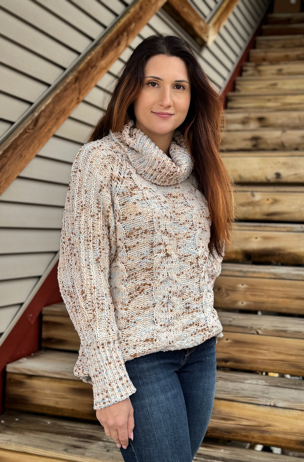 LOVE IT A LATTE COWL SWEATER
