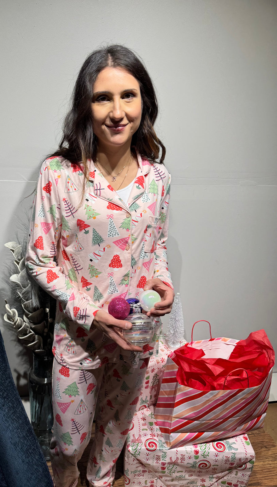 CREAMY PEACH CHRISTMAS PJ SET
