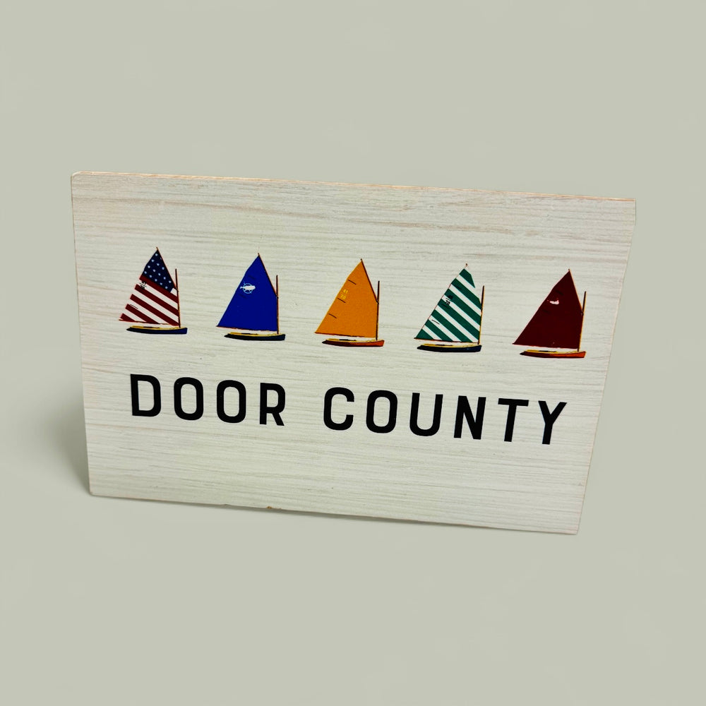 DOOR COUNTY SAILBOATS BLOCK SIGN

