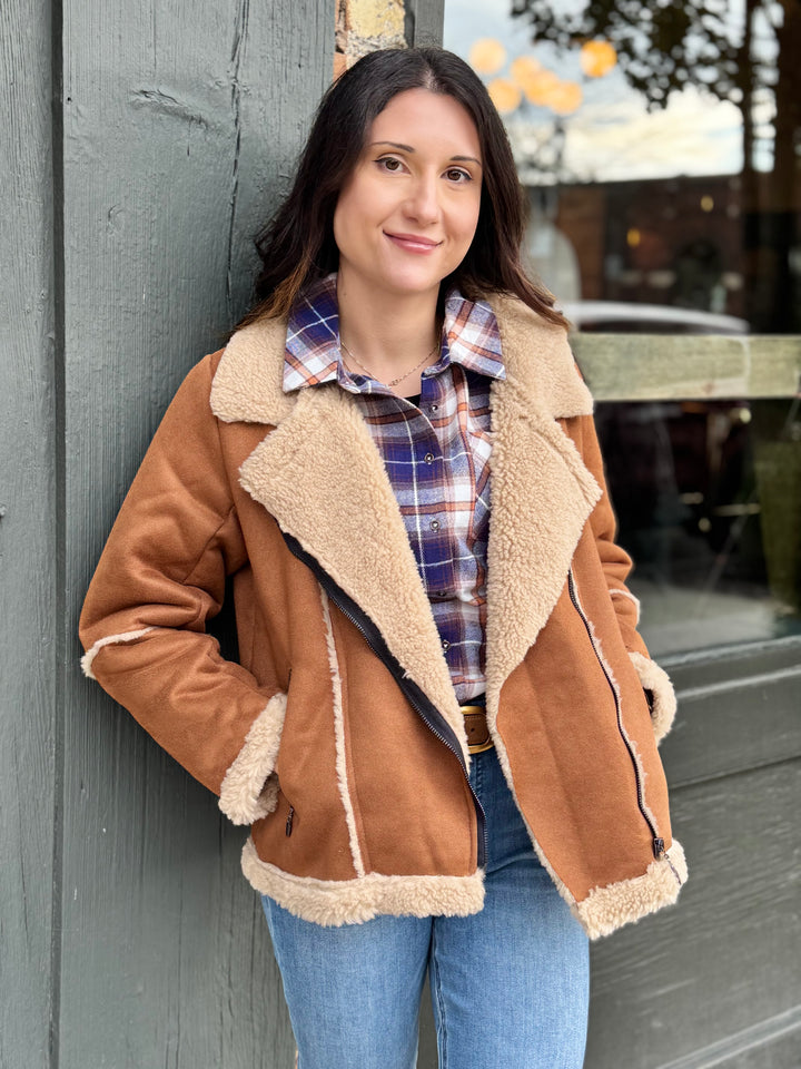 NAVY & NUTMEG FLANNEL SHIRT