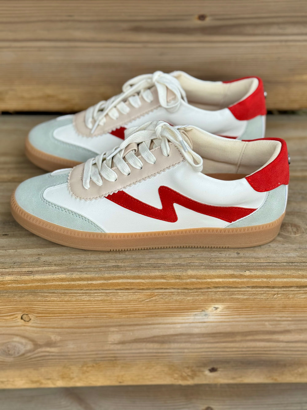 RED ZELDIE LACE-UP SNEAKER
