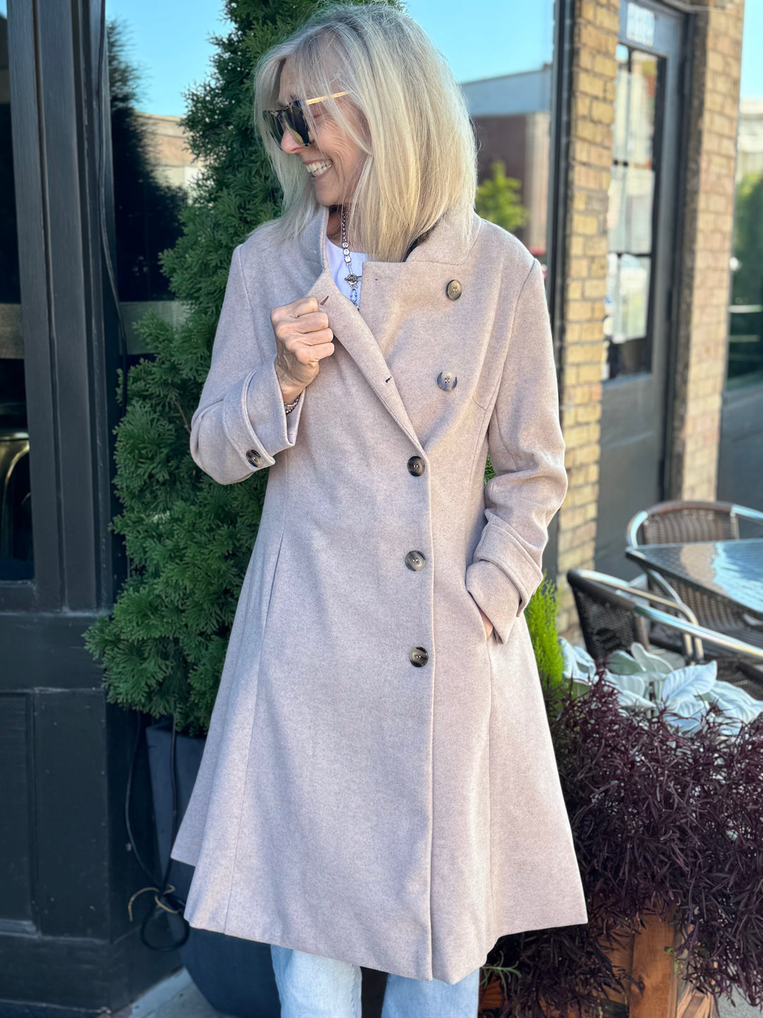 CLARA BEIGE A-LINE COAT