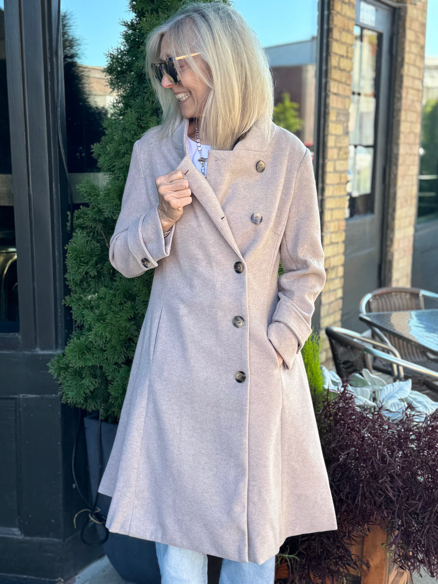 CLARA BEIGE A-LINE COAT
