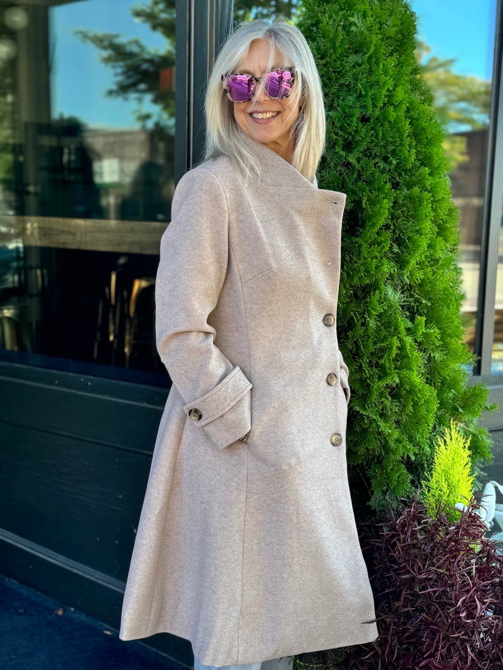 CLARA BEIGE A-LINE COAT
