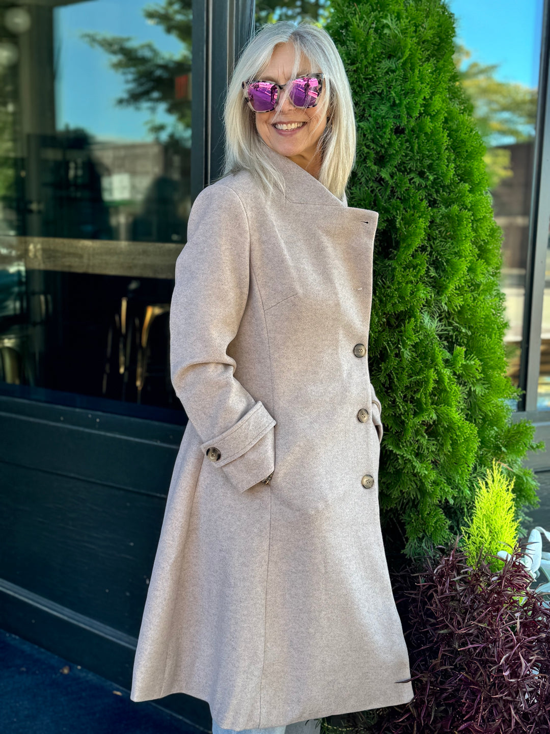 CLARA BEIGE A-LINE COAT