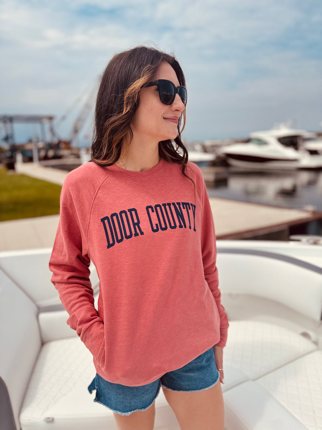 DOOR COUNTY BARN RED WEEKENDER CREW SWEATSHIRT