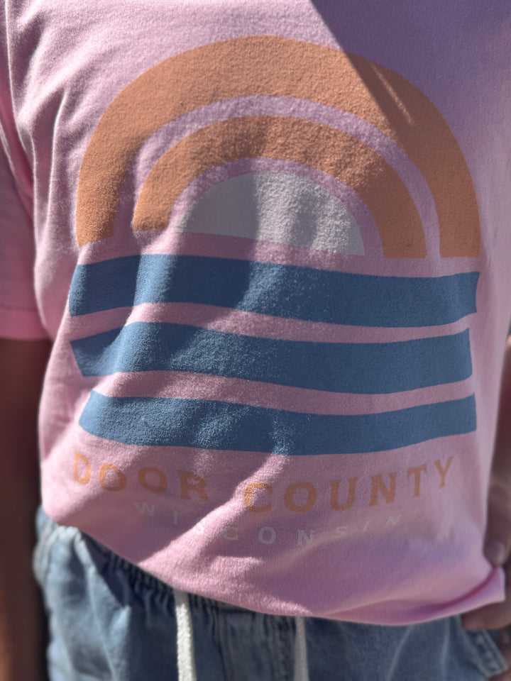 YOUTH DOOR COUNTY SUNSET OVER THE BAY T-SHIRT