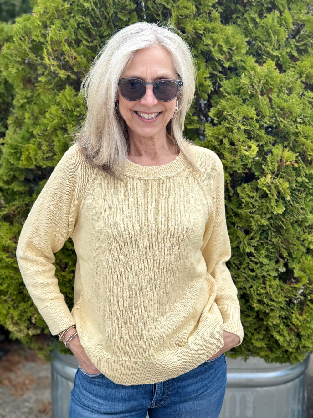 MILEY BUTTER RAGLAN SLEEVE SWEATER
