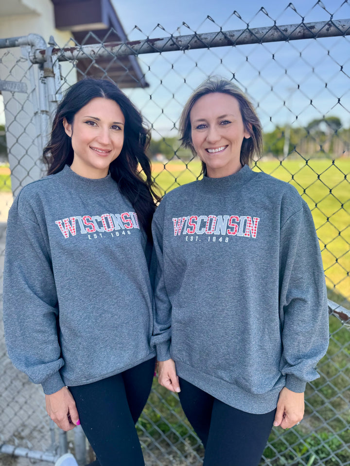 WISCONSIN EST. 1848 MOCK NECK SWEATSHIRT