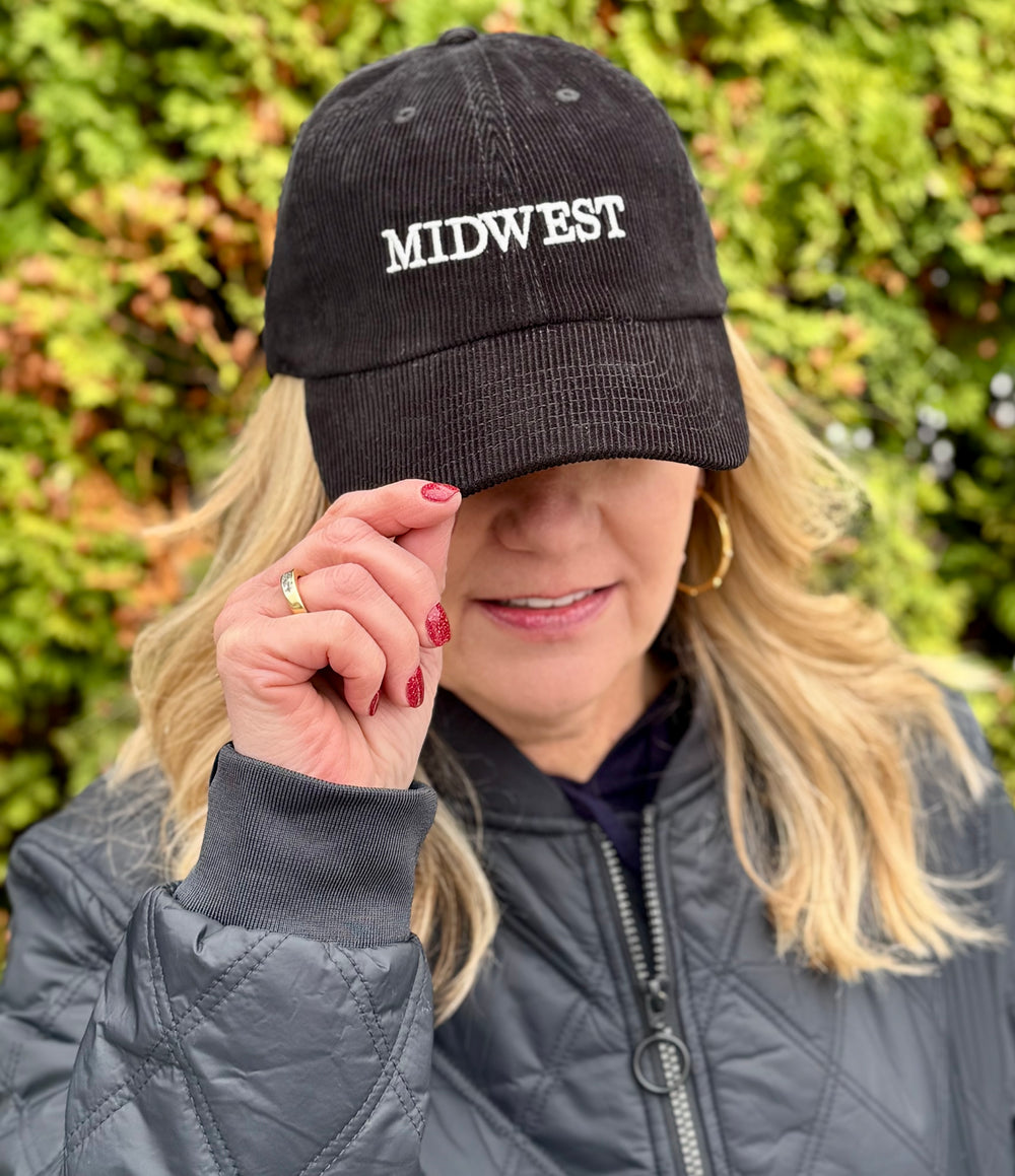 BLACK MIDWEST CORD HAT
