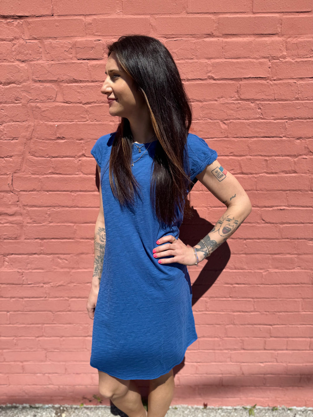 TANZANITE GLEAM DOLMAN SLEEVE DRESS
