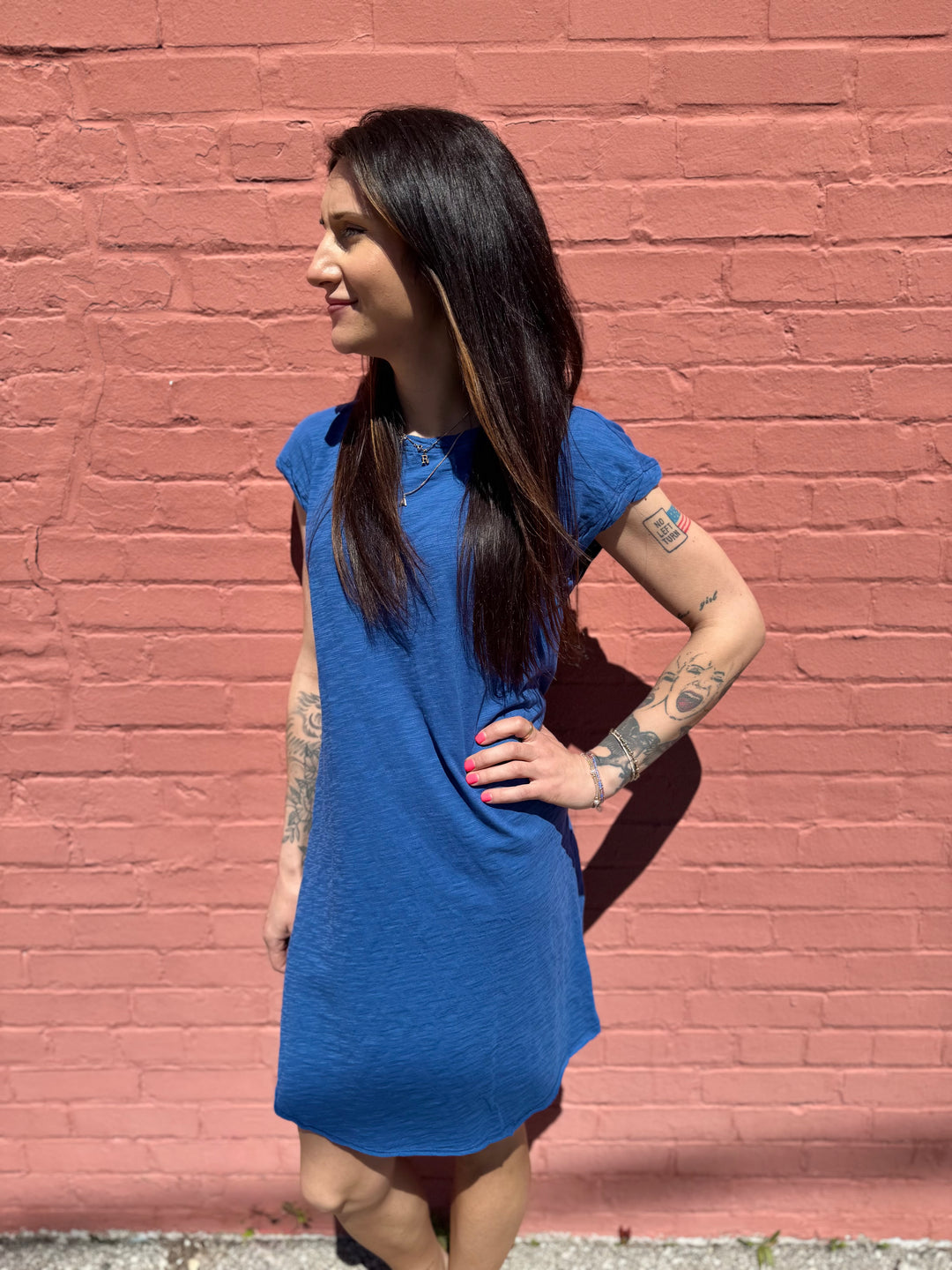 TANZANITE GLEAM DOLMAN SLEEVE DRESS