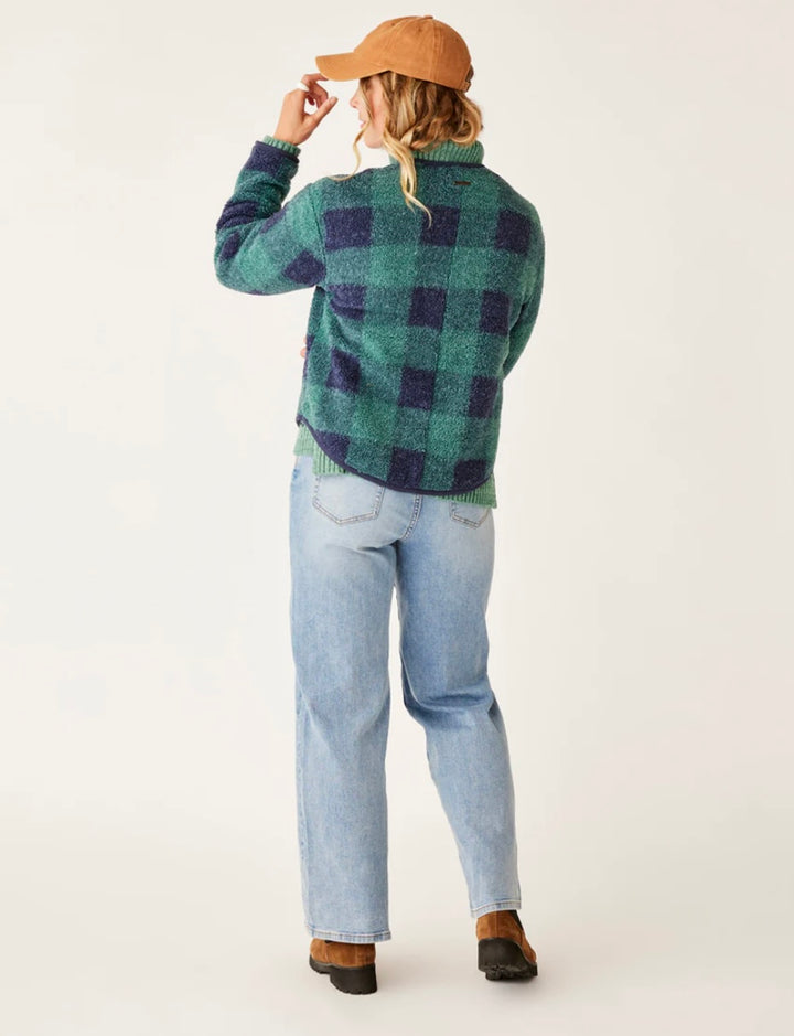 POSIE FOREST PLAID BOUCLE  FLEECE JACKET