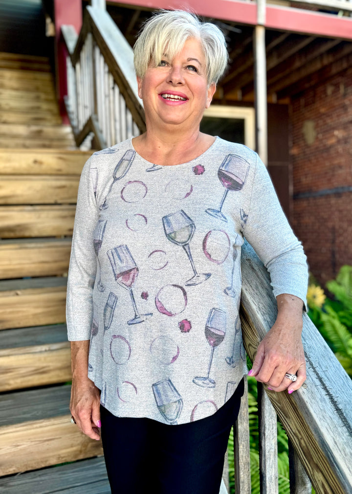 WINE-TIME KNIT TOP