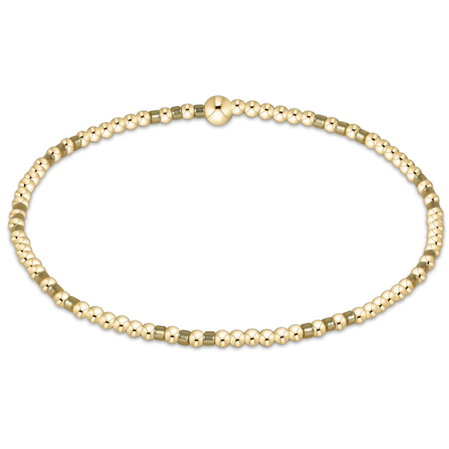 GAMEDAY GOLD LUSTER HOPE JOY PATTERN 2MM BEAD BRACELET
