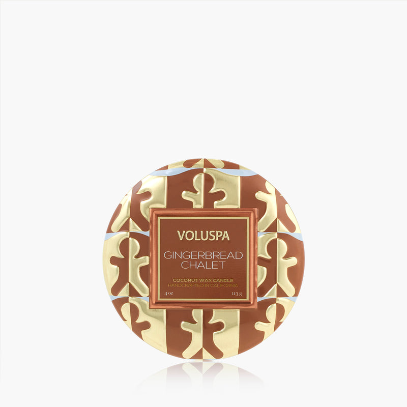 GINGERBREAD CHALET MINI TIN CANDLE

