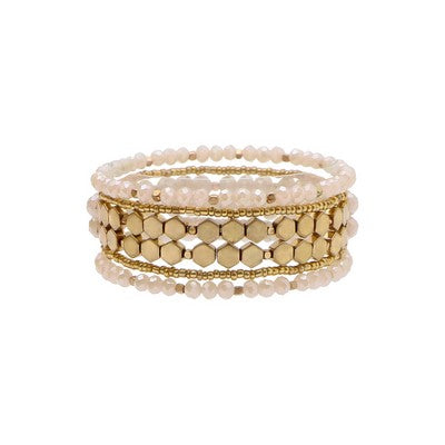 HARLEY GOLD & PINK BRACELET SET
