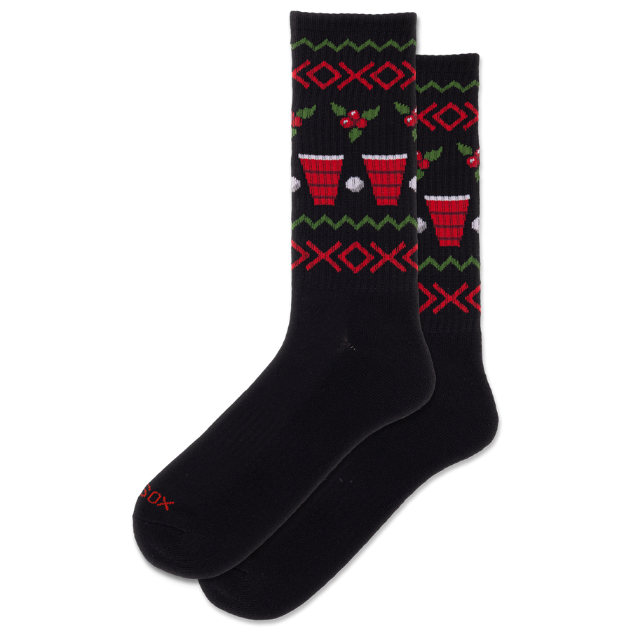 Men's Holly Beer Pong Active Crew Sock
