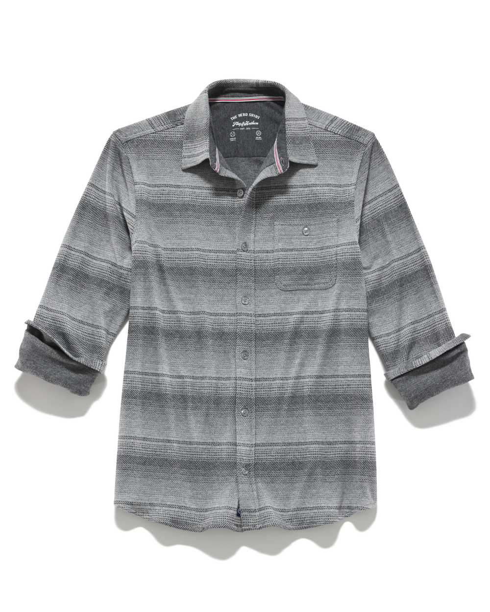 MEN'S GREY COMBO HERO STRETCH FLANNEL SHIRT
