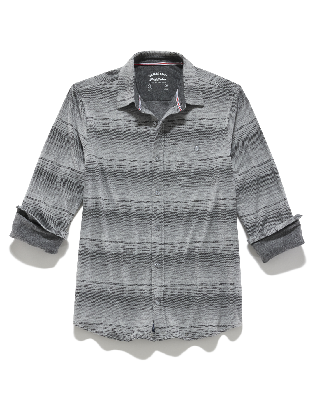 MEN'S GREY COMBO HERO STRETCH FLANNEL SHIRT