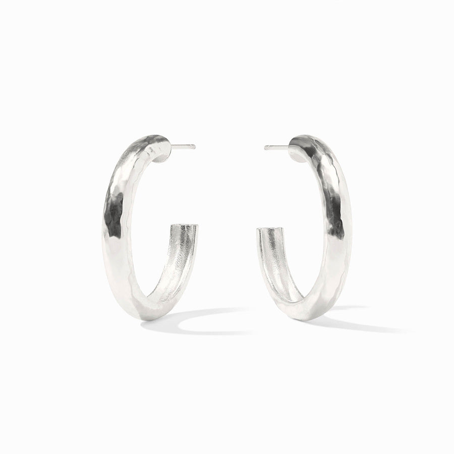SILVER MEDIUM HAVANA HOOP EARRINGS
