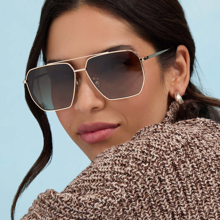 BERKELY GOLD BROWN GRADIENT POLARIZED SUNGLASSES
