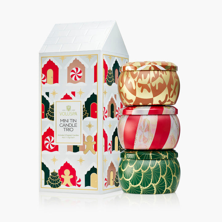 HOLIDAY MINI TIN TRIO CANDLES