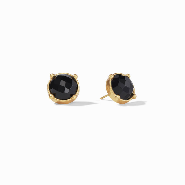 HONEY OBSIDIAN BLACK STUD EARRINGS