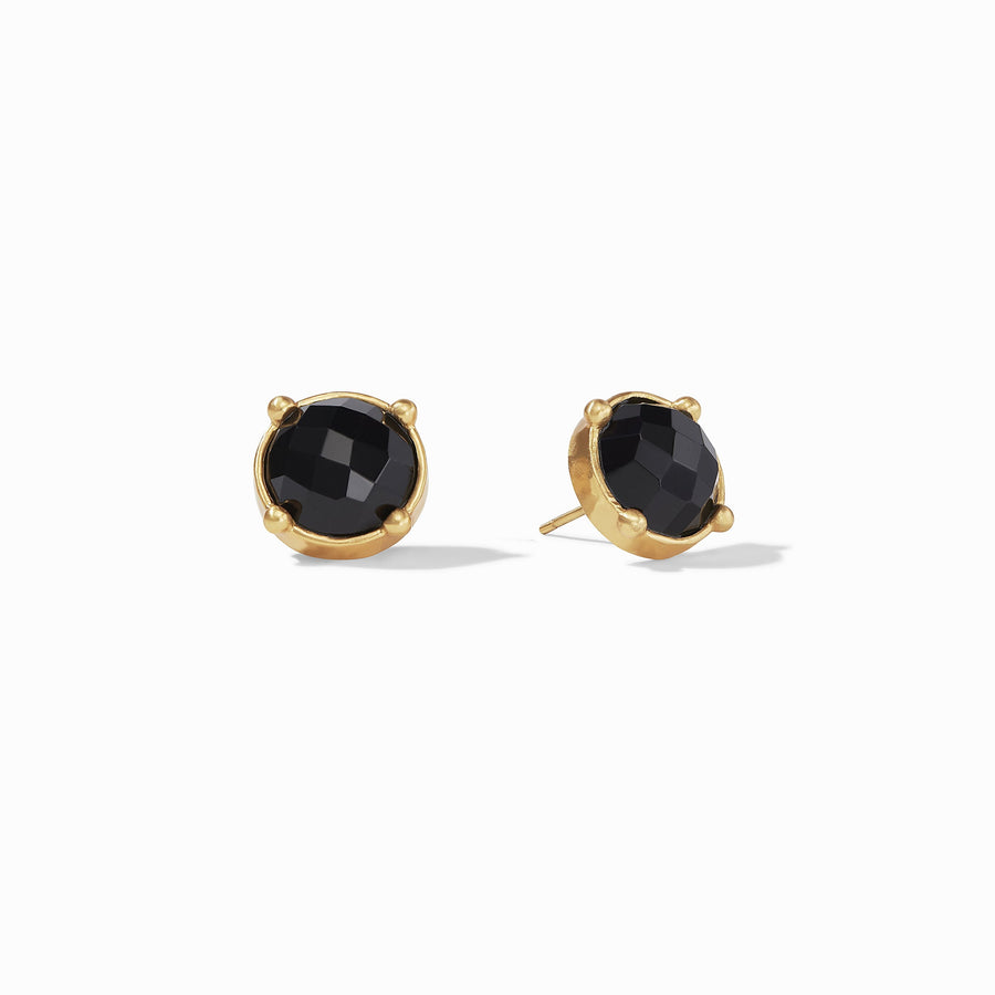 HONEY OBSIDIAN BLACK STUD EARRINGS
