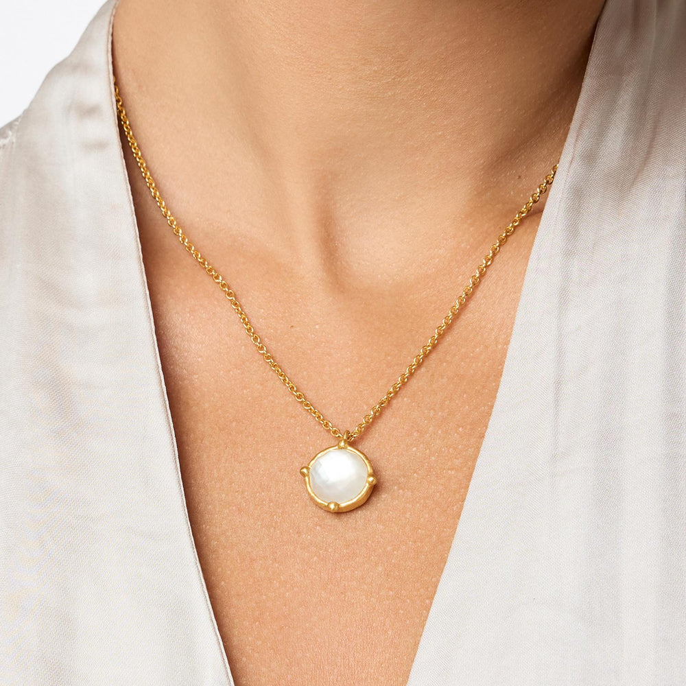 GOLD IRIDESCENT CLEAR CRYSTAL HONEYBEE SOLITAIRE NECKLACE
